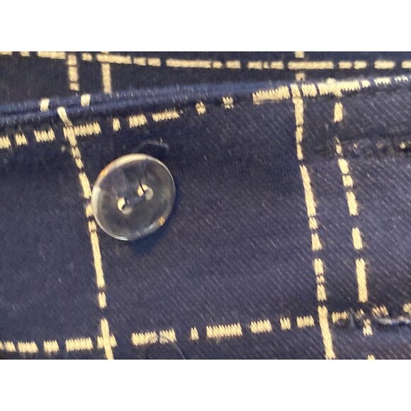 Torrid Pant Crop Blue White Front Pockets Ziper Button Double Belt Loop Women 28 - Picture 7 of 8